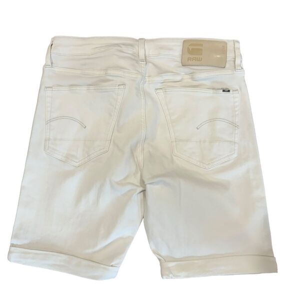 G-Star 3301 Inza Stretch Denim White Shorts Rinsed - Picture 7 of 8